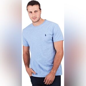 Polo Ralph Lauren Mens Crew Neck T-shirt Heathered Blue